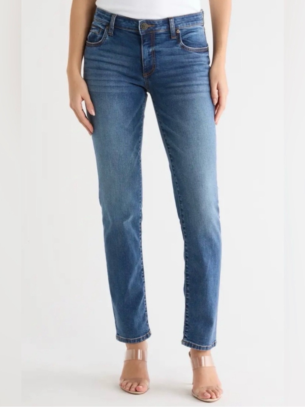 Kut from the Kloth straight leg jeans Size 6 Medium wash Stretch Minimalist